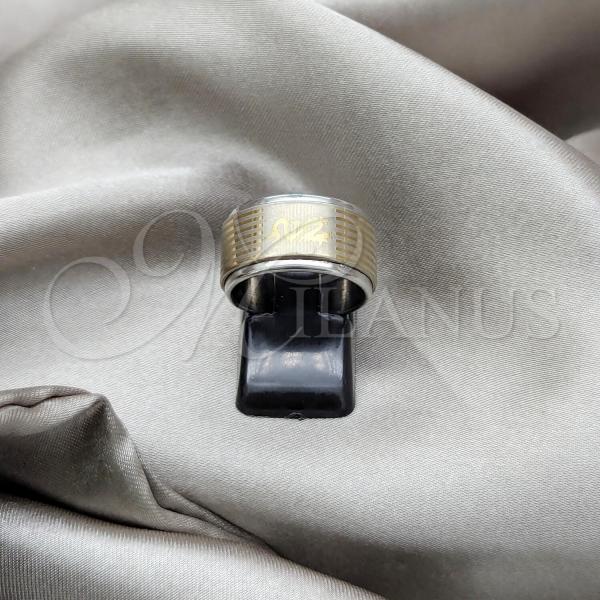 Stainless Steel Mens Ring, Love Design, Polished, Golden Finish, 01.63.0647.09