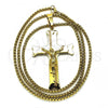 Stainless Steel Pendant Necklace, Crucifix Design, Polished, Golden Finish, 04.116.0052.2.30