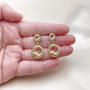 Oro Laminado Stud Earring, Gold Filled Style Polished, Golden Finish, 02.170.0563