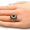 Oro Laminado Multi Stone Ring, Gold Filled Style with Sapphire Blue and White Cubic Zirconia, Polished, Golden Finish, 01.266.0024.3.08 (Size 8)