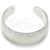 Rhodium Plated Individual Bangle, Greek Key Design, Polished, Rhodium Finish, 07.329.0001.1 (18 MM Thickness, One size fits all)