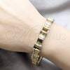 Stainless Steel Solid Bracelet, Polished, Two Tone, 03.63.22948.09