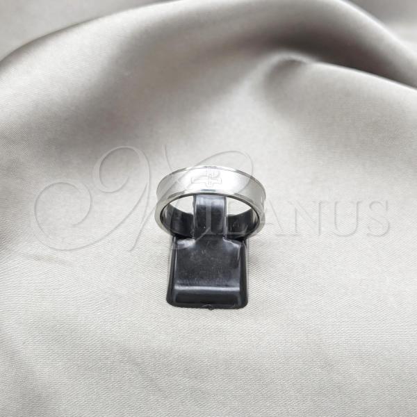 Stainless Steel Mens Ring, Cross Design, Matte Finish, Steel Finish, 01.63.0646.06