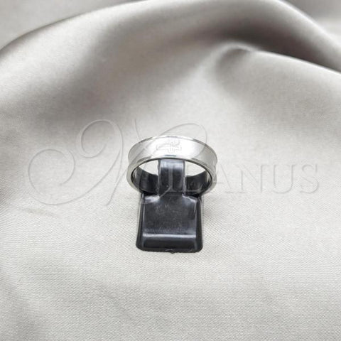 Stainless Steel Mens Ring, Cross Design, Matte Finish, Steel Finish, 01.63.0646.06