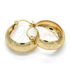 Oro Laminado Small Hoop, Gold Filled Style Leaf and Flower Design, Polished, Golden Finish, 02.106.0005.20