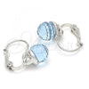 Rhodium Plated Leverback Earring, Disco Design, with Aquamarine Swarovski Crystals, Polished, Rhodium Finish, 02.239.0010.1
