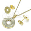 Oro Laminado Earring and Pendant Adult Set, Gold Filled Style Polished, Golden Finish, 10.156.0405