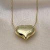 Oro Laminado Pendant Necklace, Gold Filled Style Heart Design, Polished, Golden Finish, 04.341.0120.20