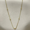 Oro Laminado Basic Necklace, Gold Filled Style Box Design, Polished, Golden Finish, 04.213.0245.20