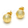 Oro Laminado Stud Earring, Gold Filled Style Matte Finish, Golden Finish, 02.100.0060