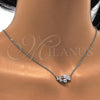 Rhodium Plated Pendant Necklace, Heart Design, with White Cubic Zirconia, Polished, Rhodium Finish, 04.213.0034.1.16