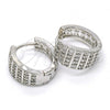 Rhodium Plated Huggie Hoop, with White Cubic Zirconia, Polished, Rhodium Finish, 02.210.0099.1.15