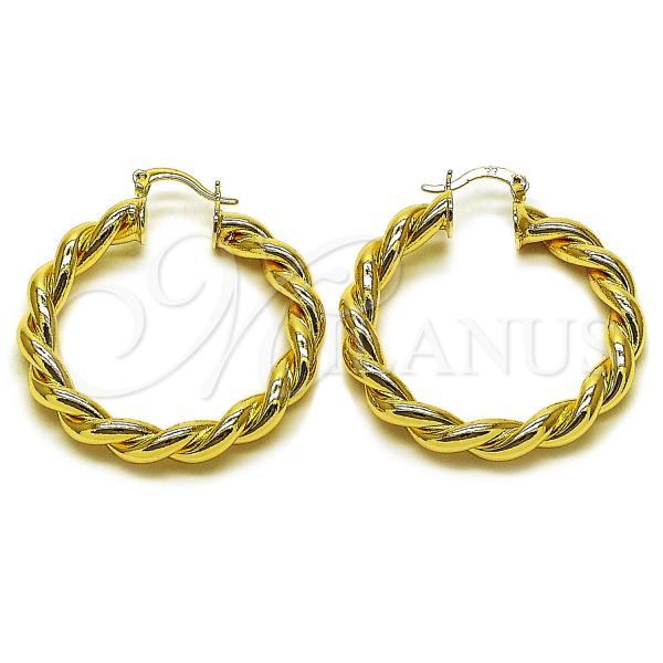 Oro Laminado Medium Hoop, Gold Filled Style and Hollow Polished, Golden Finish, 02.170.0527.40