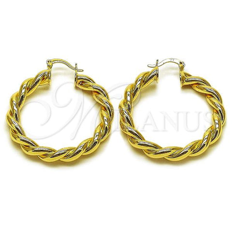 Oro Laminado Medium Hoop, Gold Filled Style and Hollow Polished, Golden Finish, 02.170.0527.40