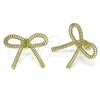 Oro Laminado Stud Earring, Gold Filled Style Bow Design, Polished, Golden Finish, 02.213.0639