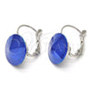 Rhodium Plated Leverback Earring, with Blue Zircon Swarovski Crystals, Polished, Rhodium Finish, 02.239.0005.11