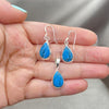 Sterling Silver Earring and Pendant Adult Set, with Bermuda Blue Opal, Polished, Silver Finish, 10.410.0001
