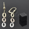 Oro Laminado Long Earring, Gold Filled Style Diamond Cutting Finish, Tricolor, 02.63.2182