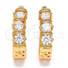 Oro Laminado Small Hoop, Gold Filled Style with White Cubic Zirconia, Polished, Golden Finish, 02.196.0039.15