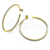 Oro Laminado Medium Hoop, Gold Filled Style with White Crystal, Polished, Golden Finish, 02.379.0055.1.45