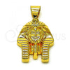 Oro Laminado Religious Pendant, Gold Filled Style Polished, Golden Finish, 05.342.0211