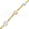 Oro Laminado Fancy Bracelet, Gold Filled Style Owl Design, Polished, Two Tone, 03.63.2057.08