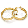 Oro Laminado Medium Hoop, Gold Filled Style Diamond Cutting Finish, Golden Finish, 02.261.0003.30