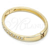 Oro Laminado Individual Bangle, Gold Filled Style with White Crystal, Polished, Golden Finish, 07.307.0006.05 (07 MM Thickness, Size 5 - 2.50 Diameter)