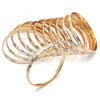 Gold Plated Dozen Bangle, Diamond Cutting Finish, Tricolor, 5.264.002.05 (06 MM Thickness, Size 5 - 2.50 Diameter)