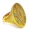 Oro Laminado Multi Stone Ring, Gold Filled Style with White Micro Pave, Polished, Golden Finish, 01.118.0030.09 (Size 9)