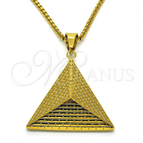 Stainless Steel Pendant Necklace, Polished, Golden Finish, 04.259.0012.30
