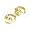 Oro Laminado Huggie Hoop, Gold Filled Style Chunky Design, Polished, Golden Finish, 02.213.0271.12