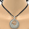 Rhodium Plated Necklace and Earring, Spiral Design, Polished, Rhodium Finish, 06.59.0107