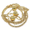 Oro Laminado Pendant Necklace, Gold Filled Style Owl Design, Polished, Golden Finish, 04.179.0005.16