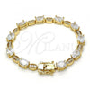 Oro Laminado Tennis Bracelet, Gold Filled Style with White Cubic Zirconia, Polished, Golden Finish, 03.210.0069.08