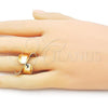 Oro Laminado Elegant Ring, Gold Filled Style Polished, Golden Finish, 01.60.0015