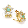 Oro Laminado Stud Earring, Gold Filled Style Star Design, with Aqua Blue and White Cubic Zirconia, Polished, Golden Finish, 02.217.0082.5 *PROMO*