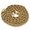 Gold Tone Basic Necklace, Rope Design, Polished, Golden Finish, 04.242.0042.24GT