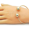 Oro Laminado Individual Bangle, Gold Filled Style Ball Design, Polished, Golden Finish, 07.213.0017