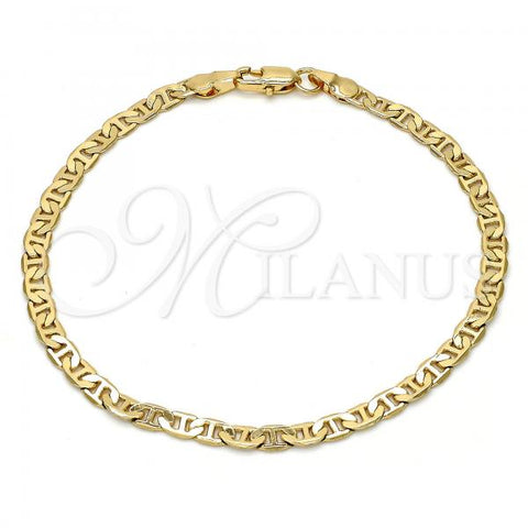 Gold Tone Basic Bracelet, Mariner Design, Polished, Golden Finish, 04.242.0030.09GT