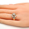 Gold Tone Multi Stone Ring, with White Cubic Zirconia, Polished, Golden Finish, 01.199.0004.07.GT (Size 7)