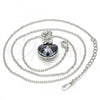 Rhodium Plated Pendant Necklace, Heart Design, with Paradise Shine and Aurore Boreale Swarovski Crystals, Polished, Rhodium Finish, 04.239.0044.10.18