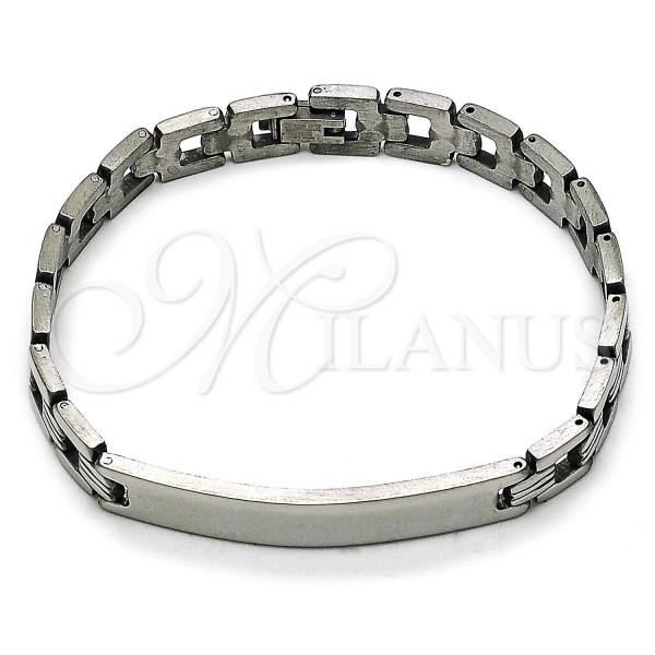 Stainless Steel Solid Bracelet, Polished, Steel Finish, 03.114.0407.08