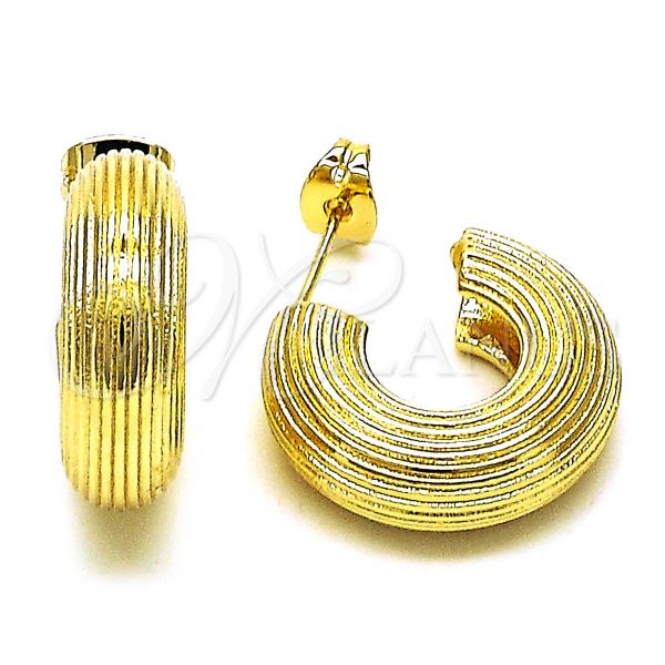 Oro Laminado Small Hoop, Gold Filled Style Diamond Cutting Finish, Golden Finish, 02.213.0520.20