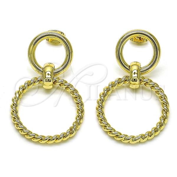 Oro Laminado Long Earring, Gold Filled Style Polished, Golden Finish, 02.213.0655