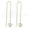 Oro Laminado Threader Earring, Gold Filled Style Butterfly Design, Golden Finish, 5.117.010