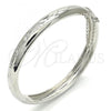Rhodium Plated Individual Bangle, Diamond Cutting Finish, Rhodium Finish, 07.168.0015.05 (08 MM Thickness, Size 5 - 2.50 Diameter)