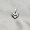 Sterling Silver Fancy Pendant, Heart Design, Polished, Silver Finish, 05.393.0002