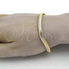 Oro Laminado Basic Bracelet, Gold Filled Style Rat Tail Design, Polished, Golden Finish, 04.213.0065.08