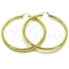 Oro Laminado Extra Large Hoop, Gold Filled Style Hollow Design, Diamond Cutting Finish, Golden Finish, 02.213.0228.80